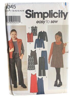 Simplicity Jacket Vest Pants Dress Sewing Pattern Size 7 8 10 12 14 16 9345 Uncu